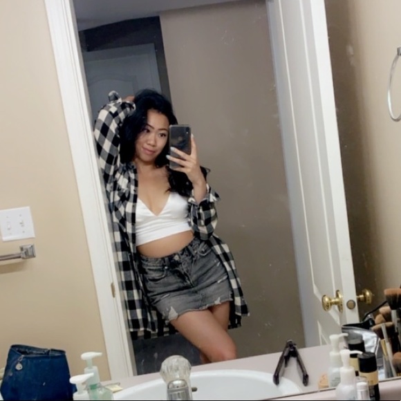 Distressed Black Zara Mini Denim Skirt - Picture 5 of 5